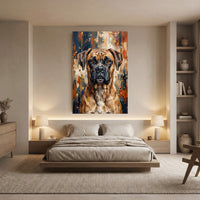 Boxer Dog Abstract Oil Painting Style Canvas Print Wall Art for Modern Decor - Mockup Display 5