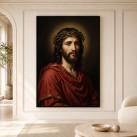 Jesus Christ Crown of Thorns Oil Painting Style Canvas Print Wall Art, Sacred Home Decor - Mockup Display 5