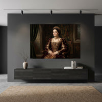 Elegant Noblewoman Portrait Oil Painting Style Canvas Print Wall Art, Majestic - Mockup Display 5