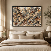 Abstract Splatter Expressionist Canvas Print Wall Art, Modern Gallery Decor - Mockup Display 5