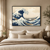 Japanese Great Wave Ukiyo-e Art Print Canvas Print Wall Art Coastal Decor Style - Mockup Display 5