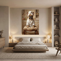 Relaxed French Bulldog Oil Painting Style Canvas Print Wall Art, Spa Chic Decor - Mockup Display 5