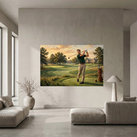 Classic Golfer Oil Painting Style Canvas Print Wall Art for Home Decor - Mockup Display 5
