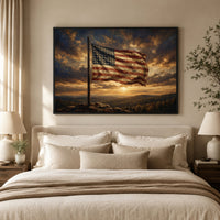 Weathered American Flag Oil Painting Style Canvas Print Wall Art for Rustic Decor - Mockup Display 5