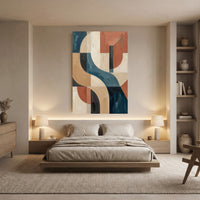 Abstract Geometric Teal Terracotta Canvas Print Wall Art for Modern Decor - Mockup Display 5