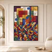 Abstract Geometric Cubist Style Canvas Print Wall Art, Vibrant Modern Decor - Mockup Display 5