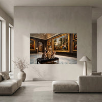 Charming Dogs Museum Oil Painting Style Canvas Print Wall Art for Pet Lovers - Mockup Display 5