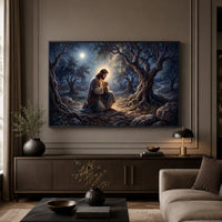 Guardian Angel and Child Divine Journey Oil Painting Style Canvas Print Wall Art - Mockup Display 5