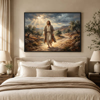 Jesus Christ Divine Light Oil Painting Style Canvas Print Wall Art, Inspirational Decor - Mockup Display 5