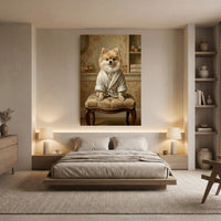 Pomeranian Dog in Robe Oil Painting Style Canvas Print Wall Art for Elegant Decor - Mockup Display 5