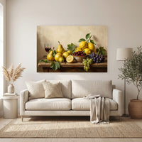Classic Still Life Fruit Oil Painting Style Canvas Print Wall Art for Dining Room - Mockup Display 6