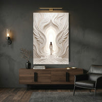 Ethereal Woman in Winged Archway Textured Style Canvas Print Wall Art, Serene Hope - Mockup Display 6