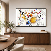 Kandinsky Style Abstract Dynamic Forms Canvas Print Wall Art Modern Decor - Mockup Display 6
