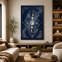 Mystical Moon Phases Botanical Intricate Celestial Canvas Print Wall Art, Spiritual Decor - Mockup Display 6