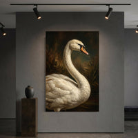Majestic Swan Oil Painting Style Canvas Print Wall Art for Elegant Decor - Mockup Display 6