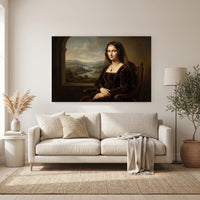 Renaissance Mona Lisa Style Portrait Canvas Print Wall Art for Timeless Decor - Mockup Display 6