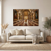 Golden Retriever in Grand Gallery Oil Painting Style Canvas Print Wall Art Decor - Mockup Display 6