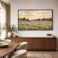 Rustic Field Landscape Oil Painting Style Canvas Print Wall Art for Serene Decor - Mockup Display 6