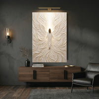 Divine Angelic Figure Textured Canvas Print Wall Art, Ethereal Sanctuary Decor - Mockup Display 6