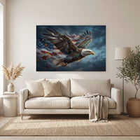 Patriotic Bald Eagle Steampunk Style Canvas Print Wall Art Decor - Mockup Display 6