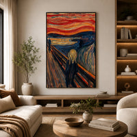 Edvard Munch The Scream Expressionist Oil Painting Style Canvas Print Wall Art Dramatic - Mockup Display 6