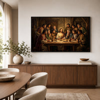 Last Supper Biblical Scene Oil Painting Style Canvas Print Wall Art, Inspirational Decor - Mockup Display 6