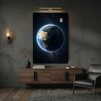 Stunning Earth and Moon Space View Canvas Print Wall Art, Celestial Decor - Mockup Display 6