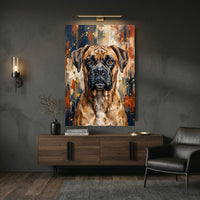Boxer Dog Abstract Oil Painting Style Canvas Print Wall Art for Modern Decor - Mockup Display 6