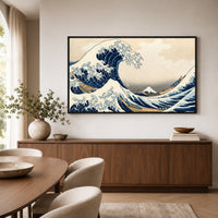 Japanese Great Wave Ukiyo-e Art Print Canvas Print Wall Art Coastal Decor Style - Mockup Display 6