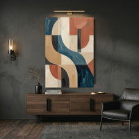 Abstract Geometric Teal Terracotta Canvas Print Wall Art for Modern Decor - Mockup Display 6