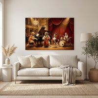 Whimsical Dog Orchestra Oil Painting Style Canvas Print Wall Art, Elegant Decor - Mockup Display 6