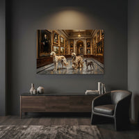 Elegant Dogs in Gallery Oil Painting Style Canvas Print Wall Art Decor - Mockup Display 7