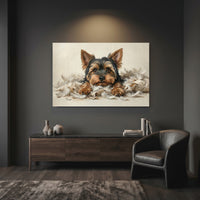 Yorkshire Terrier Canvas Wall Art, Premium Dog Portrait Print, Pet Wall Decor