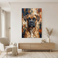 Boxer Dog Abstract Oil Painting Style Canvas Print Wall Art for Modern Decor - Mockup Display 7