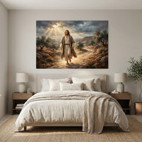 Jesus Christ Divine Light Oil Painting Style Canvas Print Wall Art, Inspirational Decor - Mockup Display 7