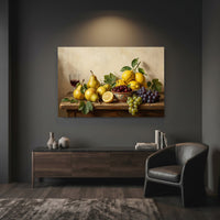 Classic Still Life Fruit Oil Painting Style Canvas Print Wall Art for Dining Room - Mockup Display 7