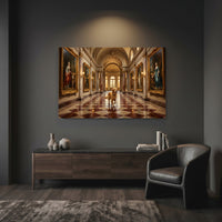 Golden Retriever in Grand Gallery Oil Painting Style Canvas Print Wall Art Decor - Mockup Display 7