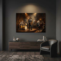 Dapper Dogs Jazz Band Oil Painting Style Canvas Print Wall Art for Music Lovers - Mockup Display 7