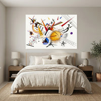 Kandinsky Style Abstract Dynamic Forms Canvas Print Wall Art Modern Decor - Mockup Display 7