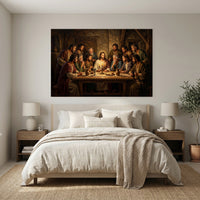 Last Supper Biblical Scene Oil Painting Style Canvas Print Wall Art, Inspirational Decor - Mockup Display 7