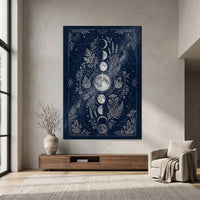 Mystical Moon Phases Botanical Intricate Celestial Canvas Print Wall Art, Spiritual Decor - Mockup Display 7