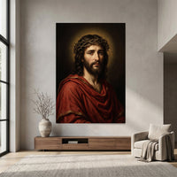 Jesus Christ Crown of Thorns Oil Painting Style Canvas Print Wall Art, Sacred Home Decor - Mockup Display 7