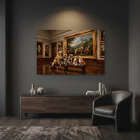 Five Dogs Admiring Art Museum Oil Painting Style Canvas Print Wall Decor - Mockup Display 7