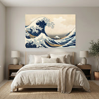 Japanese Great Wave Ukiyo-e Art Print Canvas Print Wall Art Coastal Decor Style - Mockup Display 7