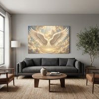 Angel Wings Celestial Cloudscape Canvas Print Wall Art, Divine Light Theme - Mockup Display 7