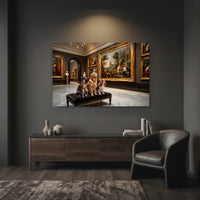 Charming Dogs Museum Oil Painting Style Canvas Print Wall Art for Pet Lovers - Mockup Display 7