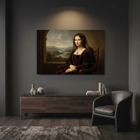 Renaissance Mona Lisa Style Portrait Canvas Print Wall Art for Timeless Decor - Mockup Display 7