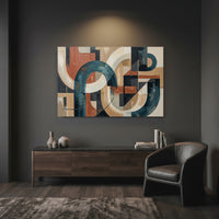 Modern Abstract Geometric Oil Painting Style Canvas Print Wall Art Contemporary Home Decor - Mockup Display 7