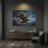 Patriotic Bald Eagle Steampunk Style Canvas Print Wall Art Decor - Mockup Display 7