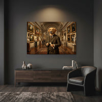 Golden Retriever Art Lover Oil Painting Style Canvas Print Wall Art, Gallery Decor - Mockup Display 7